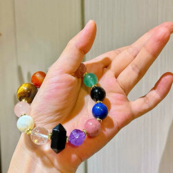 Rainbow Gemstone Beaded Bracelet Rainbow Gemstone Beaded Bracelet