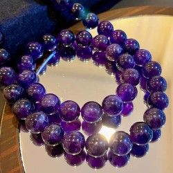 Grape Purple Natural Amethyst Large Bead Necklace