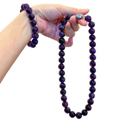 Grape Purple Natural Amethyst Large Bead Necklace