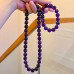Grape Purple Natural Amethyst Large Bead Necklace
