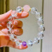 Designer Natural Rose Quartz Amethyst Clear Quartz 12mm Bracelet