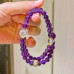 Vintage Designer Natural Amethyst Clear Quartz Multi-Wrap Bracelet