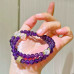 Vintage Designer Natural Amethyst Clear Quartz Multi-Wrap Bracelet