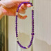 Vintage Designer Natural Amethyst Clear Quartz Multi-Wrap Bracelet