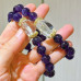 Natural Amethyst & White Quartz Designer Bracelet, 10mm Grape-Purple Crystal Beaded Bracelet for Women Natural Amethyst & White Quartz Designer Bracelet, 10mm Grape-Purple Crystal Beaded Bracelet for Women