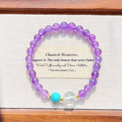 Natural Amethyst Clear Quartz Bracelet Natural Amethyst Clear Quartz Bracelet