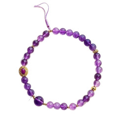 Natural Amethyst Beaded Phone Lanyard Strap Natural Amethyst Beaded Phone Lanyard Strap