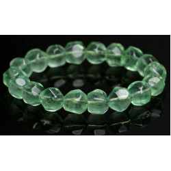 Green Fluorite Pineapple Bead Bracelet Ice Mint Faceted Rounds