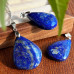 Large Natural Lapis Lazuli Teardrop Pendant Necklace, Vintage Style Statement Jewelry Large Natural Lapis Lazuli Teardrop Pendant Necklace, Vintage Style Statement Jewelry