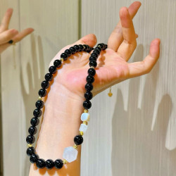 Premium Designer Amethyst Black Agate Necklace Premium Designer Amethyst Black Agate Necklace