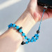 Natural Blue Chalcedony Black Onyx Beaded Phone Lanyard Strap Natural Blue Chalcedony Black Onyx Beaded Phone Lanyard Strap