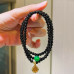 Designer Multi-Layer Green Chalcedony Black Agate Chalcedony Multi-Layer Bracelet Designer Multi-Layer Green Chalcedony Black Agate Chalcedony Multi-Layer Bracelet