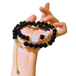 Premium Designer Amethyst Black Agate Necklace