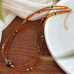 Vintage Oriental Designer Maillard Tiger's Eye Simulated Fanta Garnet Clavicle Necklace