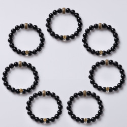 Silver Obsidian Six-Character Mantra Bracelet 10mm Black Myth Inspired Design Silver Obsidian Six-Character Mantra Bracelet 10mm Black Myth Inspired Design