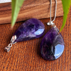 Large Natural Amethyst Drop Pendant Necklace, Vintage Style Statement Jewelry Large Natural Amethyst Drop Pendant Necklace, Vintage Style Statement Jewelry