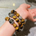 Natural Tiger Eye Silver Obsidian Men's Beaded Bracelet Natural Tiger Eye Silver Obsidian Men's Beaded Bracelet