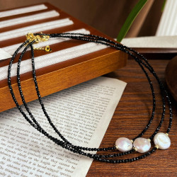 Natural Pearl Spinel Black Spinel Necklace Natural Pearl Spinel Black Spinel Necklace
