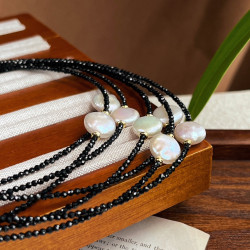Natural Pearl Spinel Black Spinel Necklace Natural Pearl Spinel Black Spinel Necklace