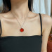 Pigeon Blood Red Carnelian Pendant Necklace Vintage Style Pigeon Blood Red Carnelian Pendant Necklace Vintage Style