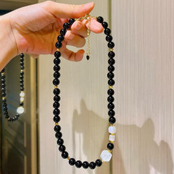 Premium Designer Amethyst Black Agate Necklace Premium Designer Amethyst Black Agate Necklace