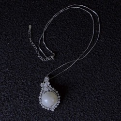 Large 15-16mm Pearl-Style Drop Pendant Necklace, Australian White Pearl Look, Statement Jewelry Large 15-16mm Pearl-Style Drop Pendant Necklace, Australian White Pearl Look, Statement Jewelry