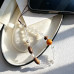 Natural Clear Quartz Rosewood Beaded Phone Lanyard Strap