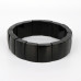 Natural Black Tourmaline Cuff Bracelet, Handwoven Wide Bar Bangle with Fine Beads, Unisex Minimalist Statement