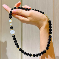 Premium Designer Amethyst Black Agate Necklace Premium Designer Amethyst Black Agate Necklace