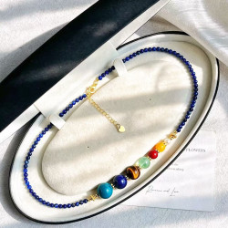 Vintage Designer Premium Lapis Lazuli Tiger's Eye Pearl Necklace Vintage Designer Premium Lapis Lazuli Tiger's Eye Pearl Necklace