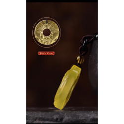 Putuo Mountain Natural Citrine Pixiu Wealth & Protection Pendant