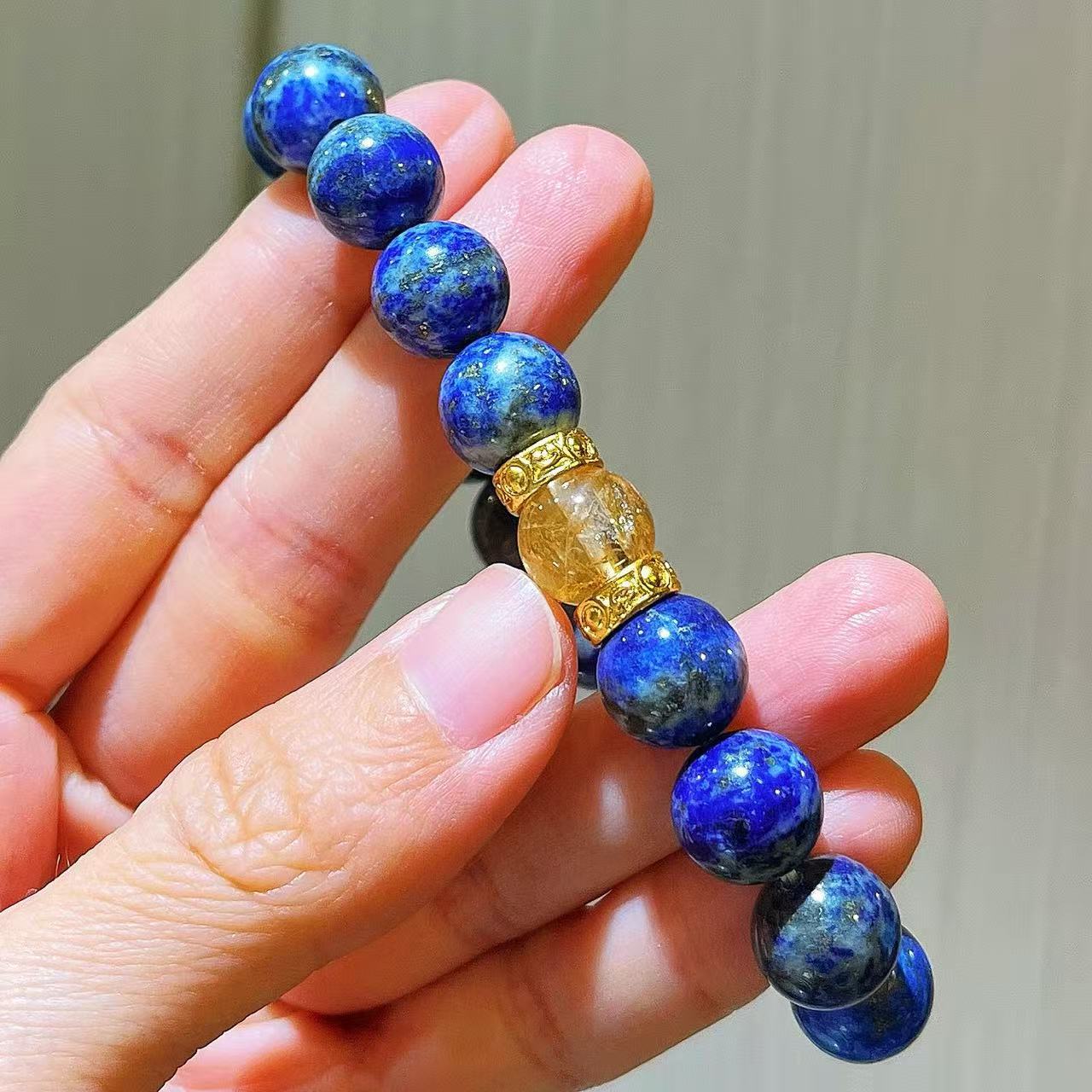 Vintage Designer Natural Lapis Lazuli Bracelet
