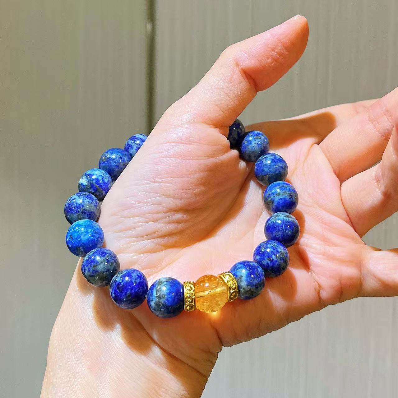 Vintage Designer Natural Lapis Lazuli Bracelet