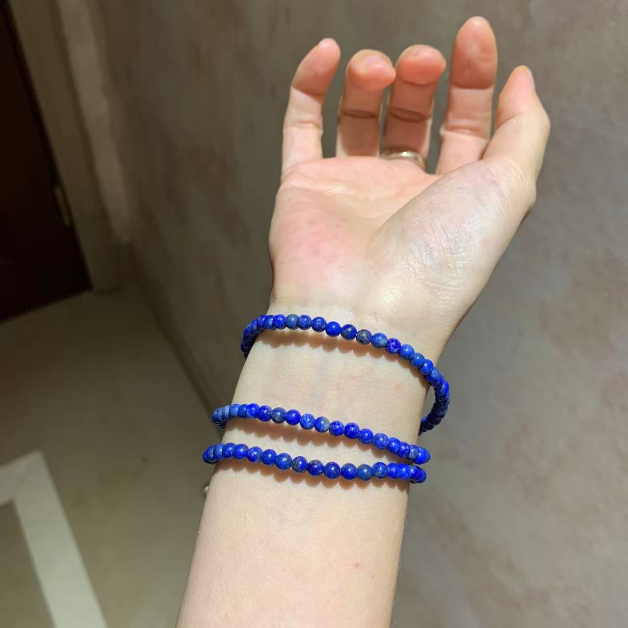 Vintage Natural Lapis Lazuli Multi-Wrap Bracelet