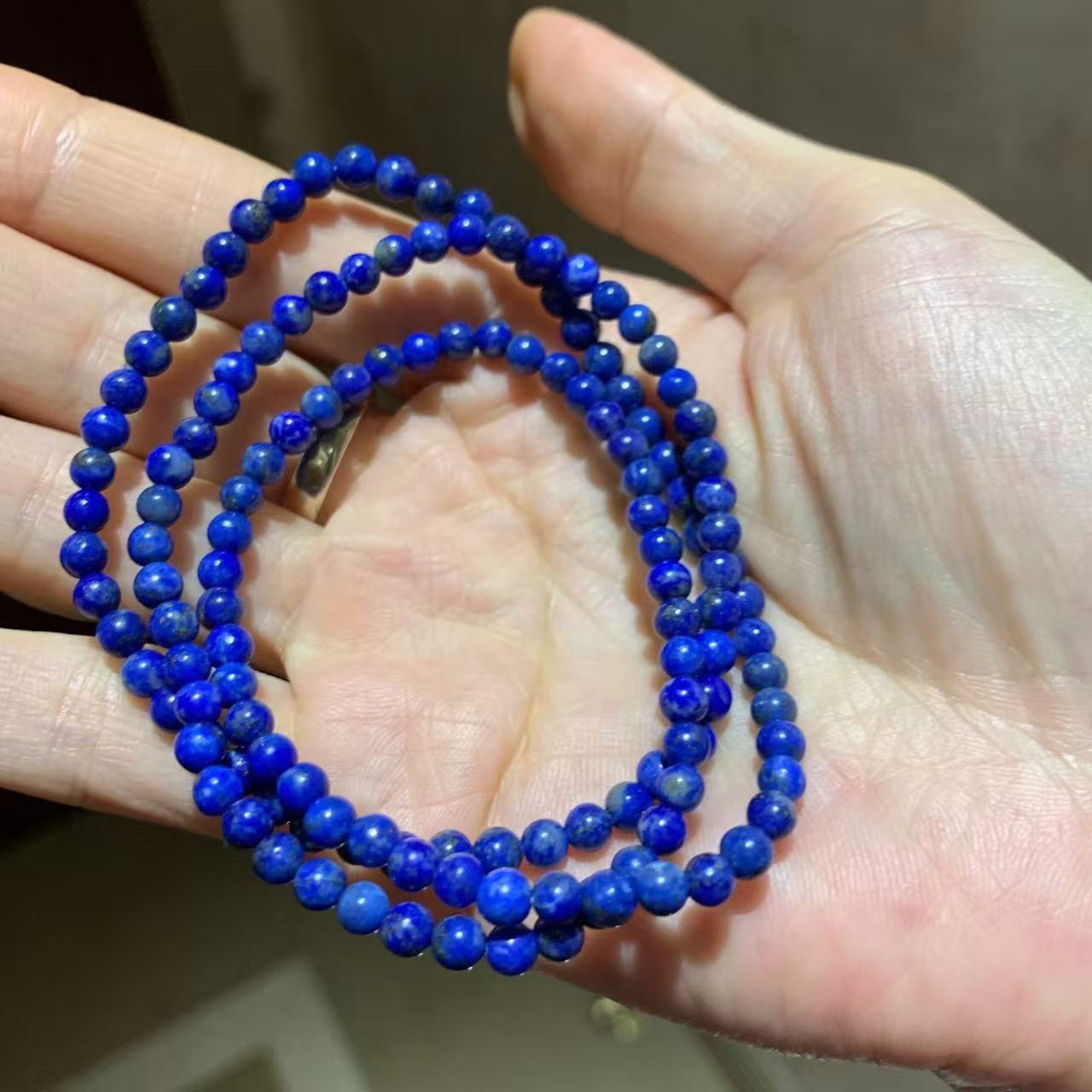 Vintage Natural Lapis Lazuli Multi-Wrap Bracelet