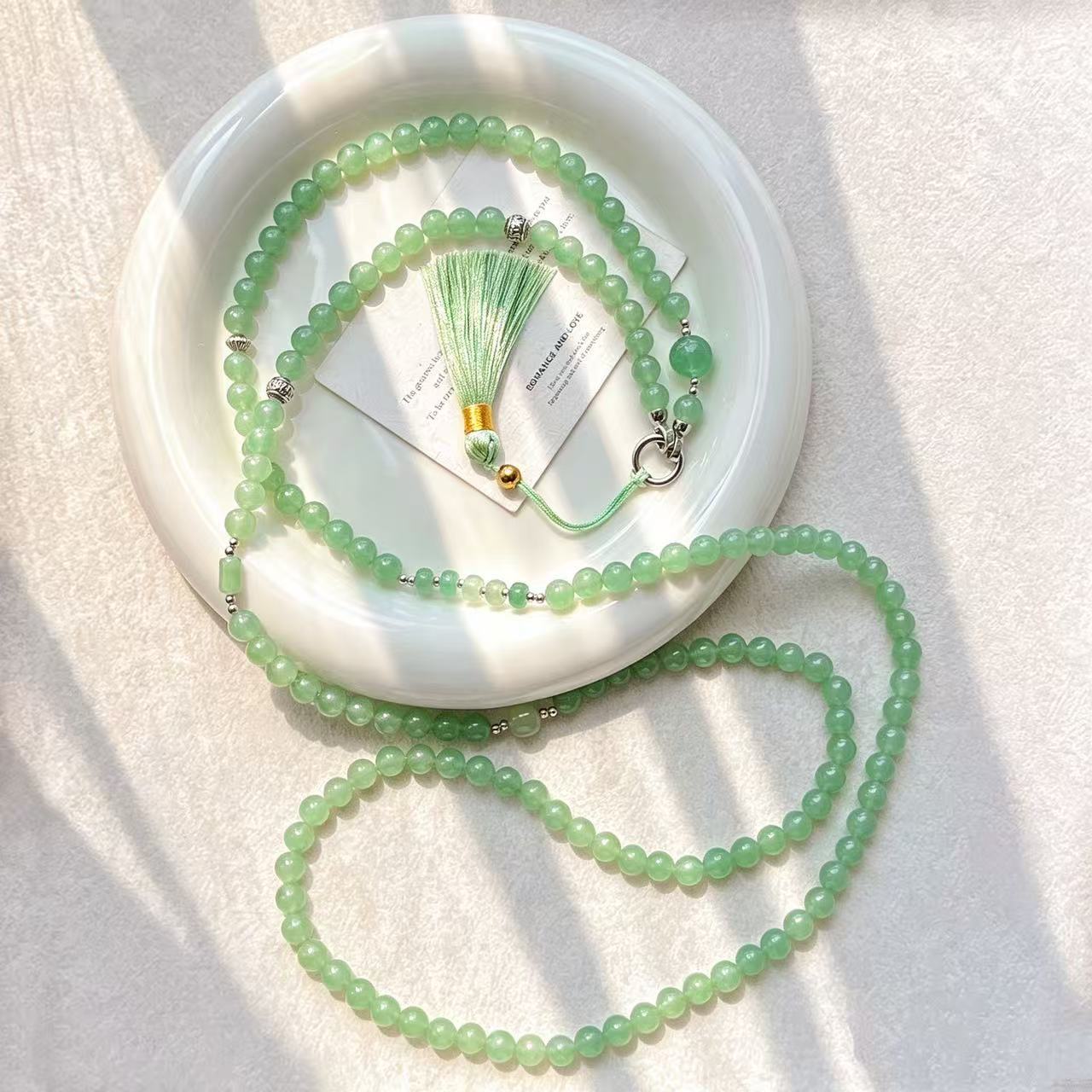 Designer High Quality Natural Green Aventurine Jade Necklace
