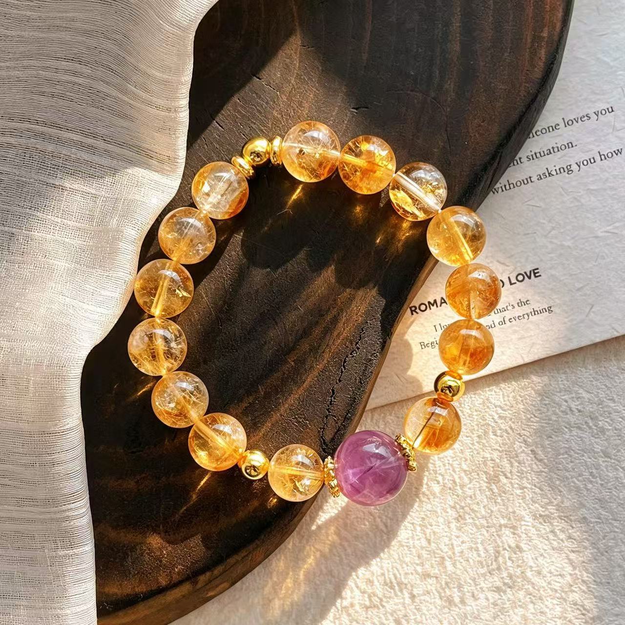 Designer Maillard Natural Amethyst Citrine Bracelet
