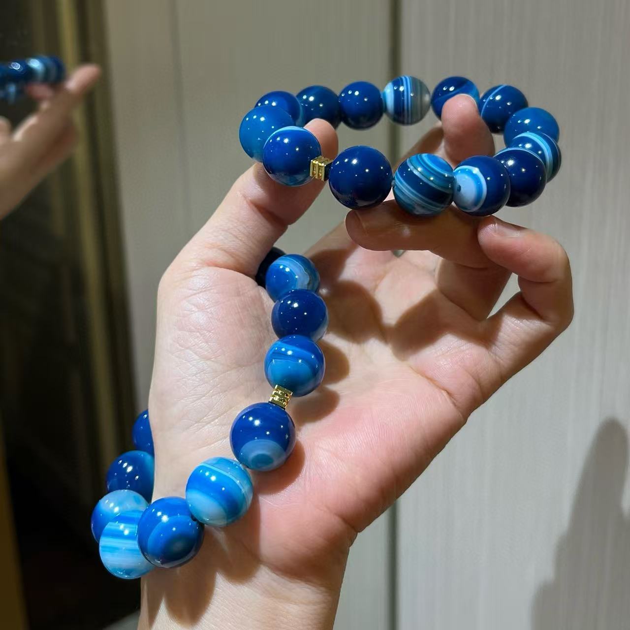 Natural Jade 14mm Bracelet