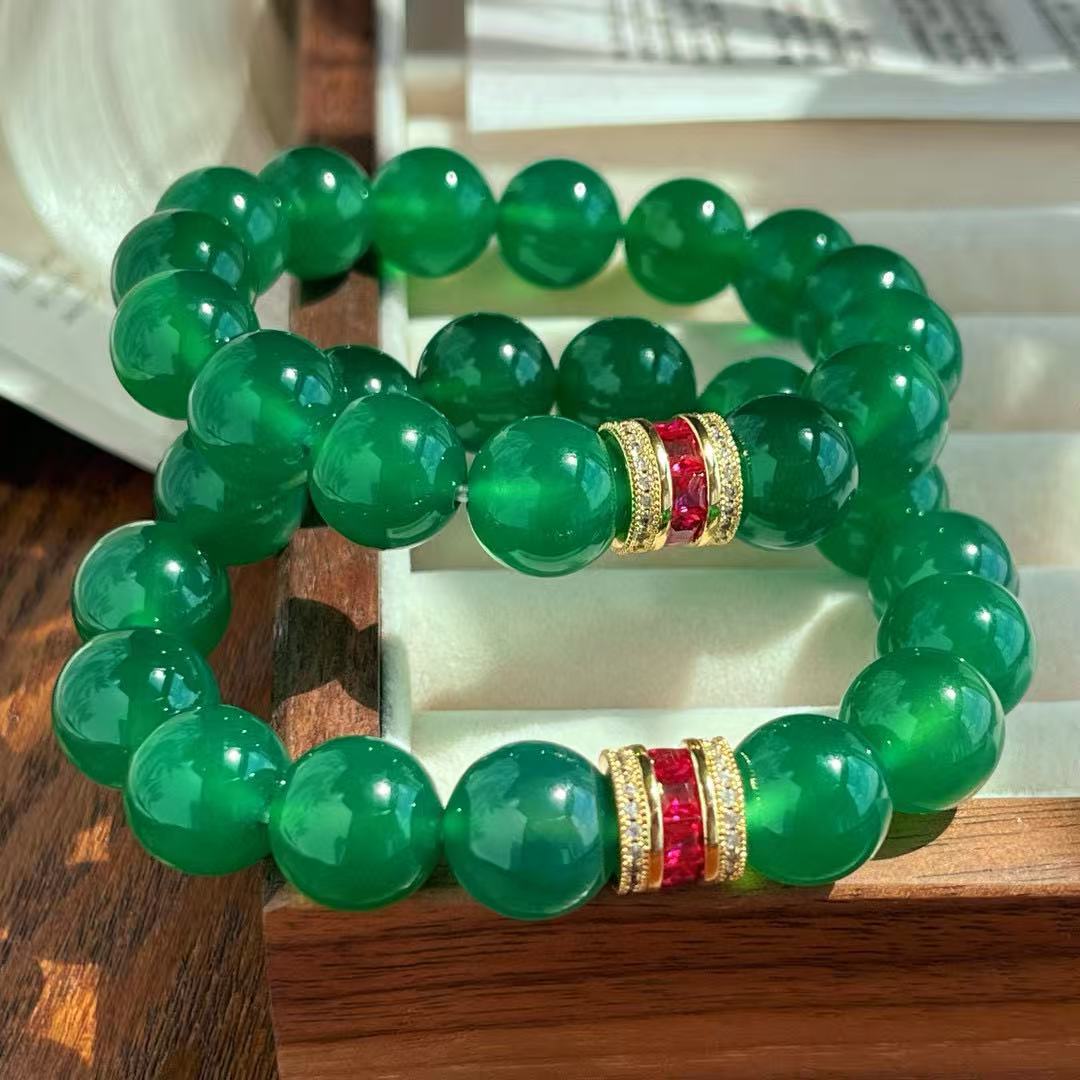 Vintage Natural Jade 12mm Bracelet
