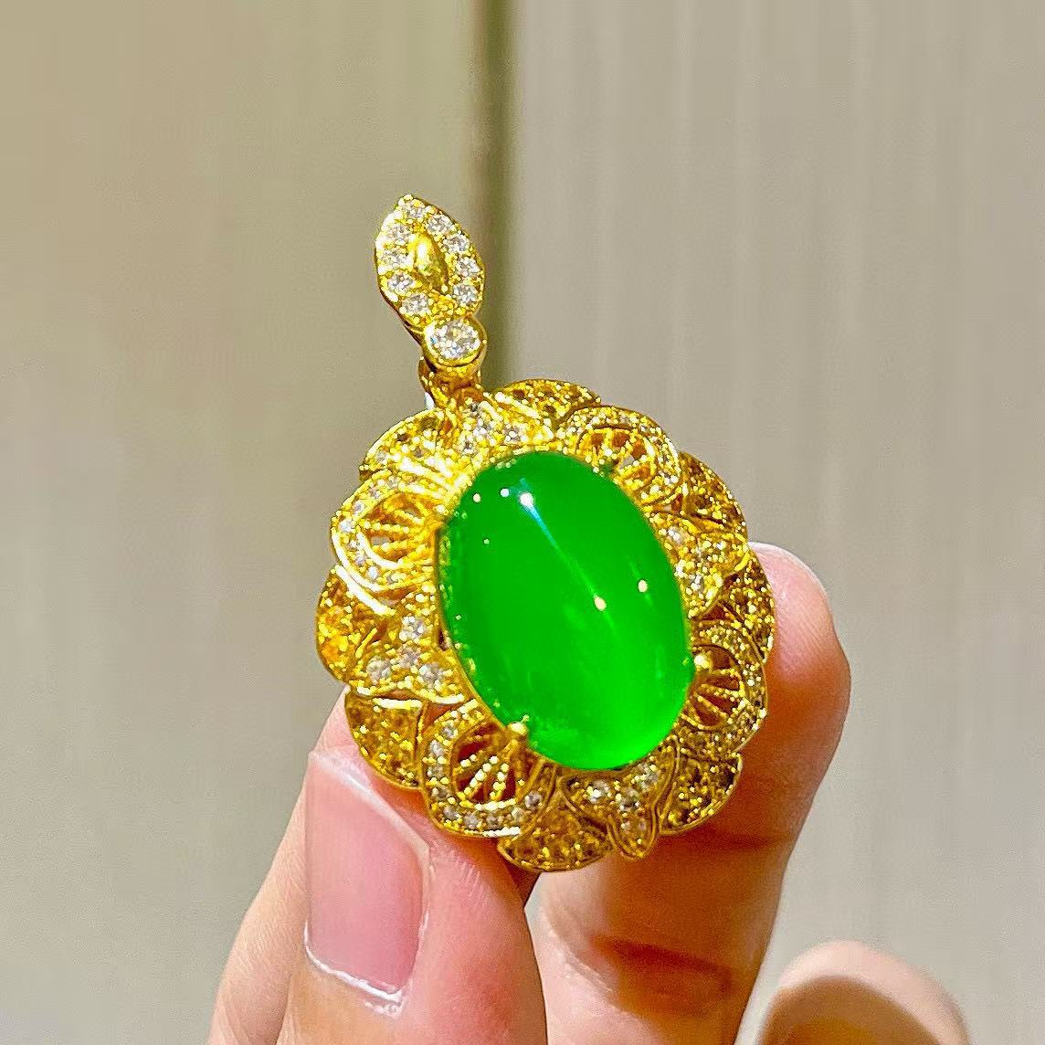 Haute Couture Natural Jade Pendant